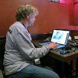 Danl Blackwood updating the Jam4Dan Facebook Page with pictures live as the weekend progresses.