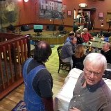 Carl Schwartz (back to camera) and Sonny Heller begin the process to setup for a long weekend of Jam4Dan jammin&#39; ...